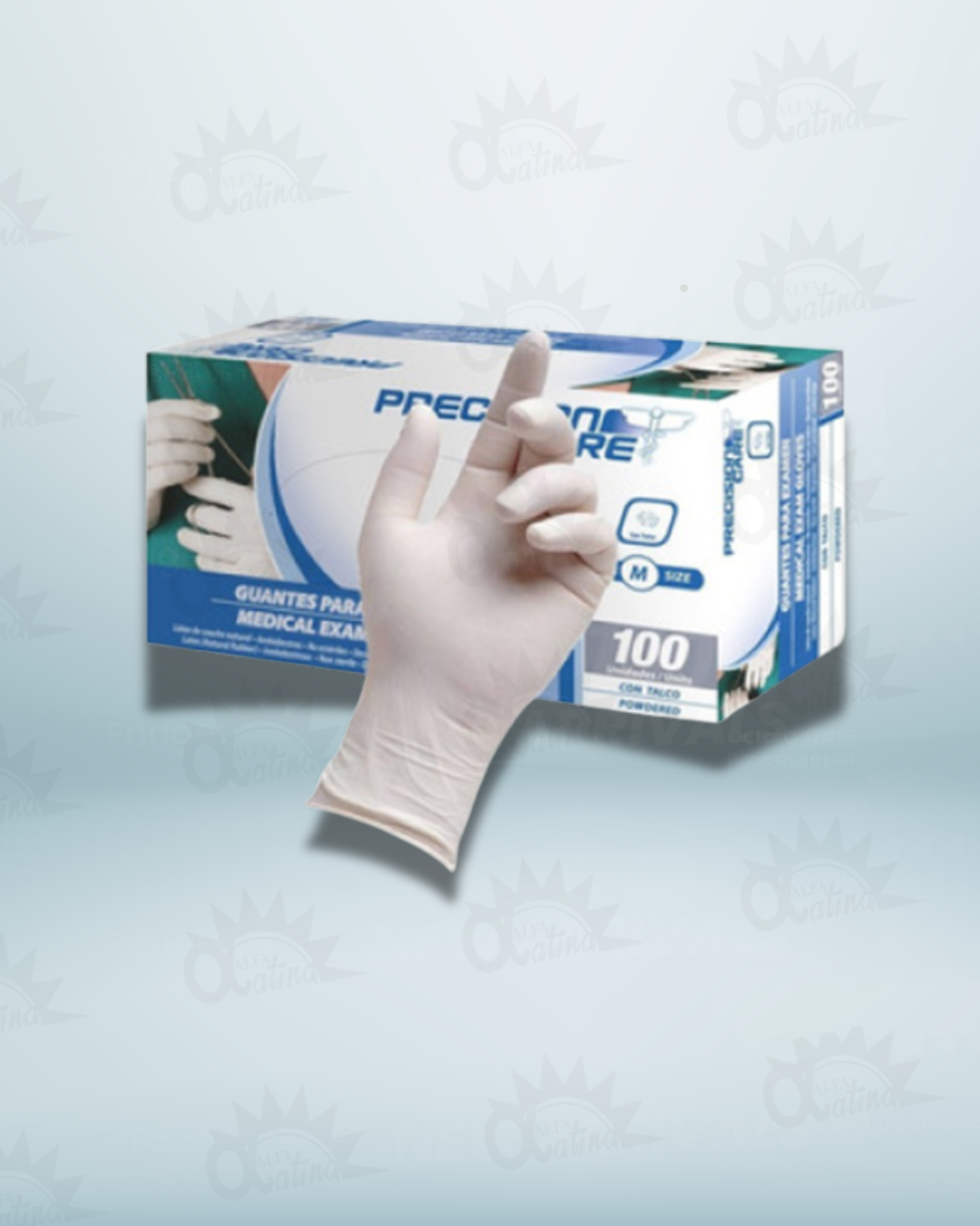GUANTES DE LATEX TALLA M. CAJA X 100 UND